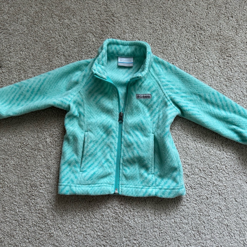 Columbia 2T Teal Full-Zip Fleece Jacket